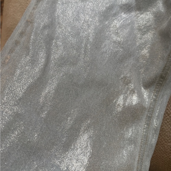 Ella Woman Silvery Metallic Wide-Leg Denim Jeans - Picture 7 of 9